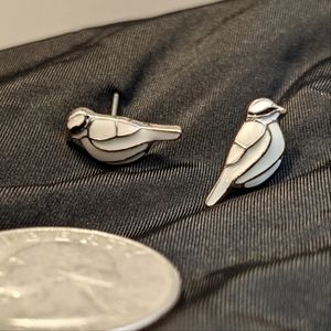 Lauren Conrad white bird stud earrings